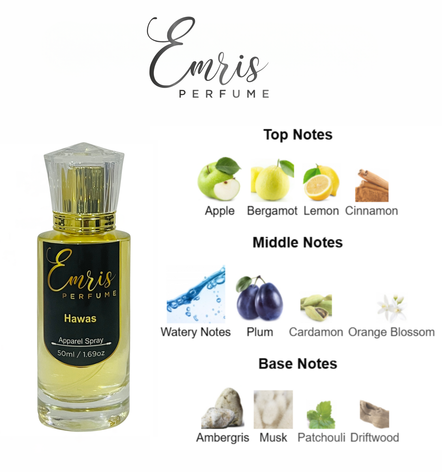Hawas Apparel Spray Perfume 50ml by Emris Perfume