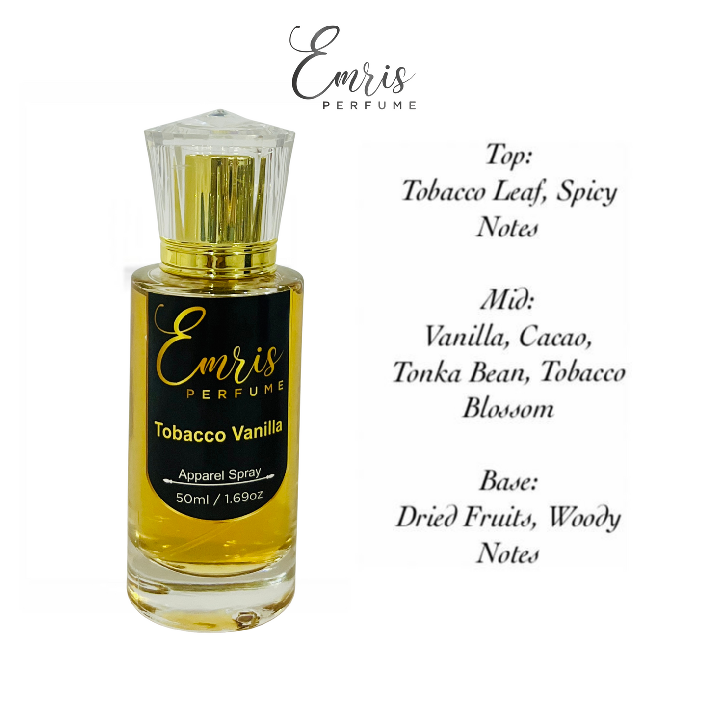 Tobacco Vanilla Apparel Spray Perfume - 50 ml By Emris Perfume