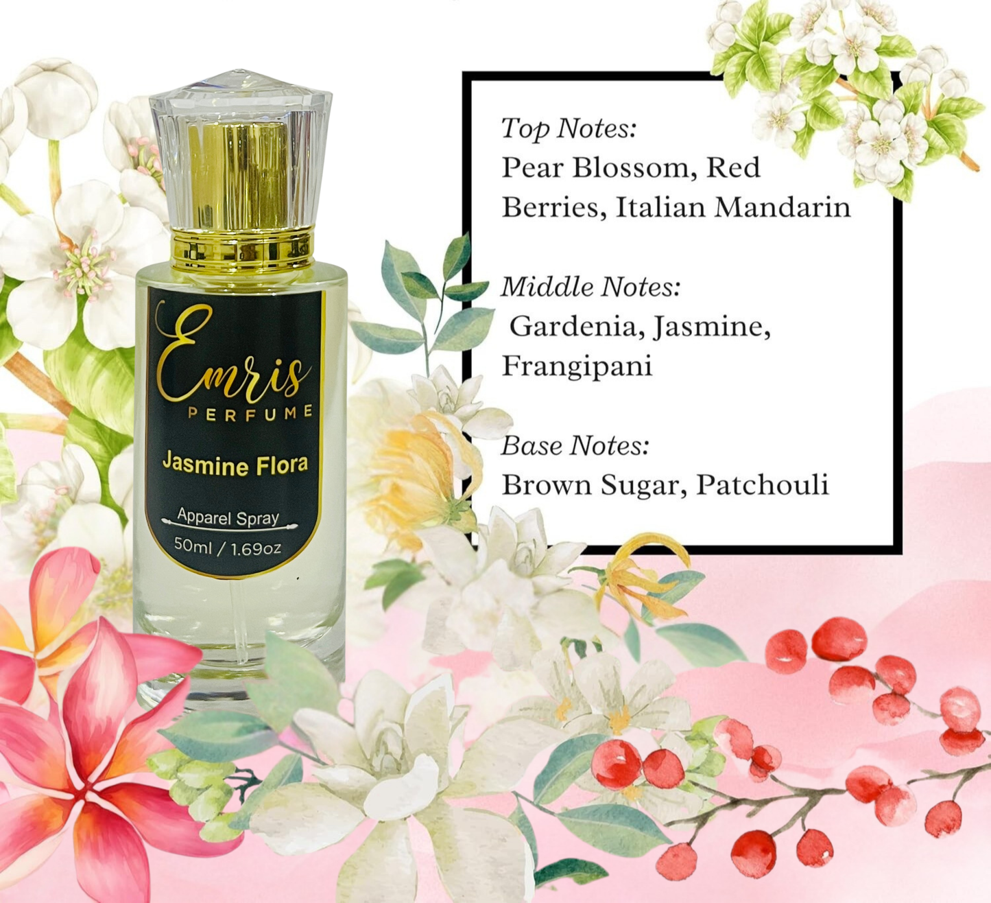 Jasmine Flora Spray Perfume 50ml by Emris Perfume
