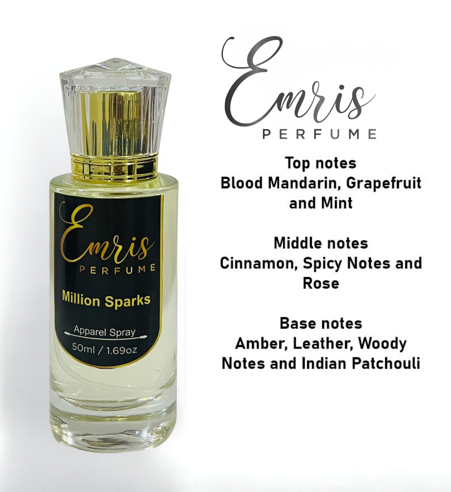 Million Sparks Apparel Spray Perfume 50ml by Emris Perfume